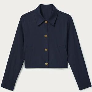 Rhone NWT Commuter Cropped Jacket Navy Blue Women's Size Large Stretch Boxy Fit